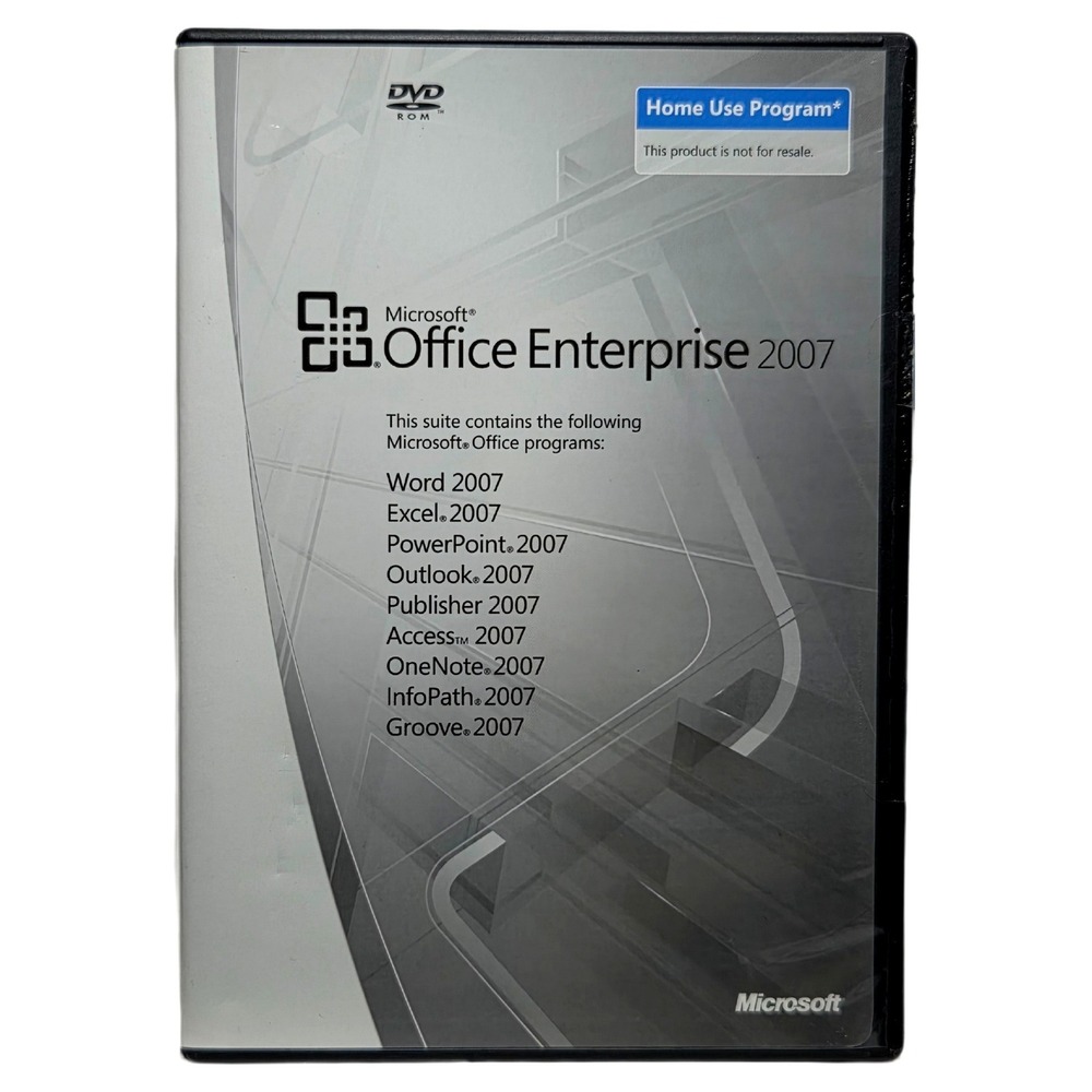Microsoft Office Enterprise 2007 PC Software Suite DVD Word Excel PowerPoint EUC